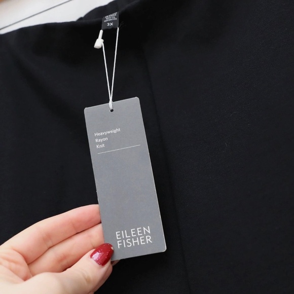 Eileen Fisher Black Slim Pants Plus Size Pull-On 3X office business casual work - Picture 9 of 13